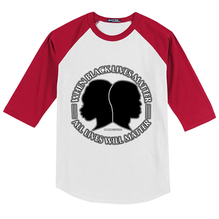 When Black Lives Matter All Lives Will Matter Kids Colorblock Raglan Jersey