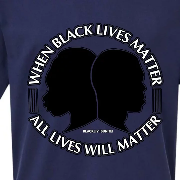 When Black Lives Matter All Lives Will Matter Sueded Cloud Jersey T-Shirt