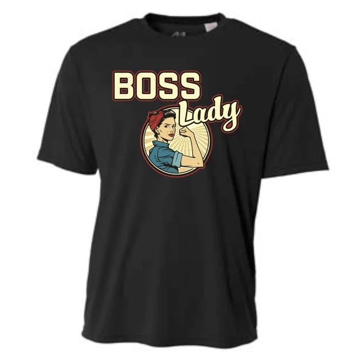 Wo Boss Lady Bosses Day Funny Appreciation Gift Mom Wife Gift Cooling Performance Crew T-Shirt