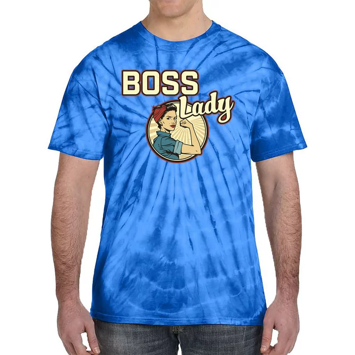 Wo Boss Lady Bosses Day Funny Appreciation Gift Mom Wife Gift Tie-Dye T-Shirt