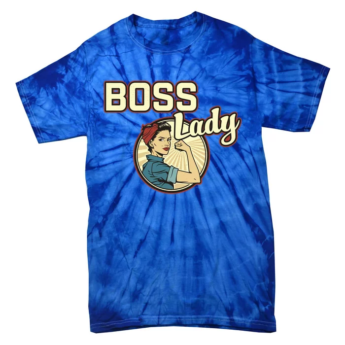 Wo Boss Lady Bosses Day Funny Appreciation Gift Mom Wife Gift Tie-Dye T-Shirt