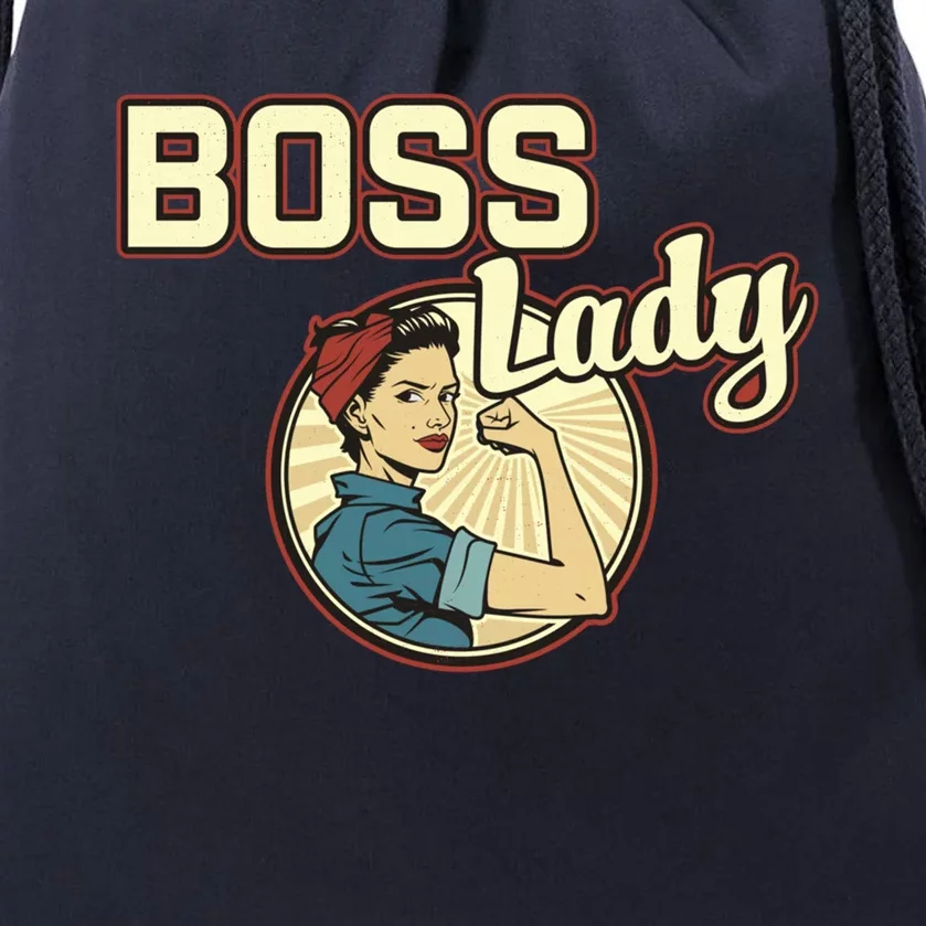 Wo Boss Lady Bosses Day Funny Appreciation Gift Mom Wife Gift Drawstring Bag