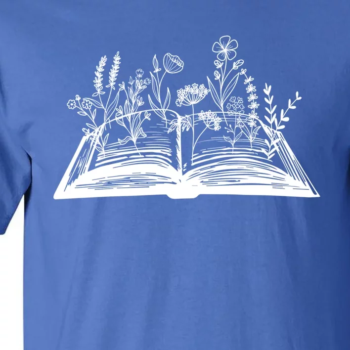 Wildflower Book Lover Funny Book Reader Book Day Meaningful Gift Tall T-Shirt