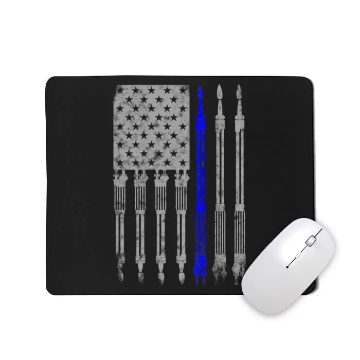 Welder Blue Line American Flag USA Patriotic Welder Mousepad