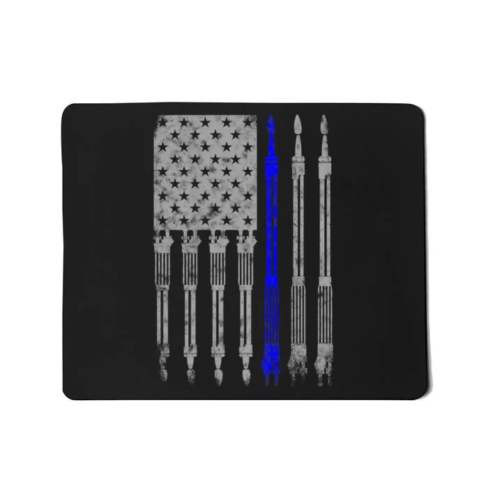 Welder Blue Line American Flag USA Patriotic Welder Mousepad