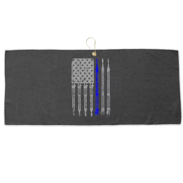 Welder Blue Line American Flag USA Patriotic Welder Large Microfiber Waffle Golf Towel