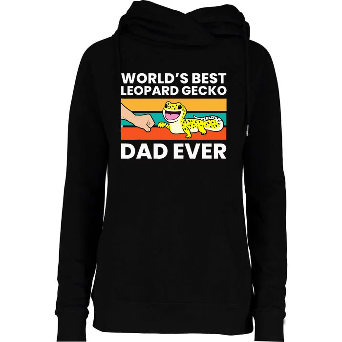 Worlds Best Leopard Gecko Dad Ever Womens Funnel Neck Pullover Hood