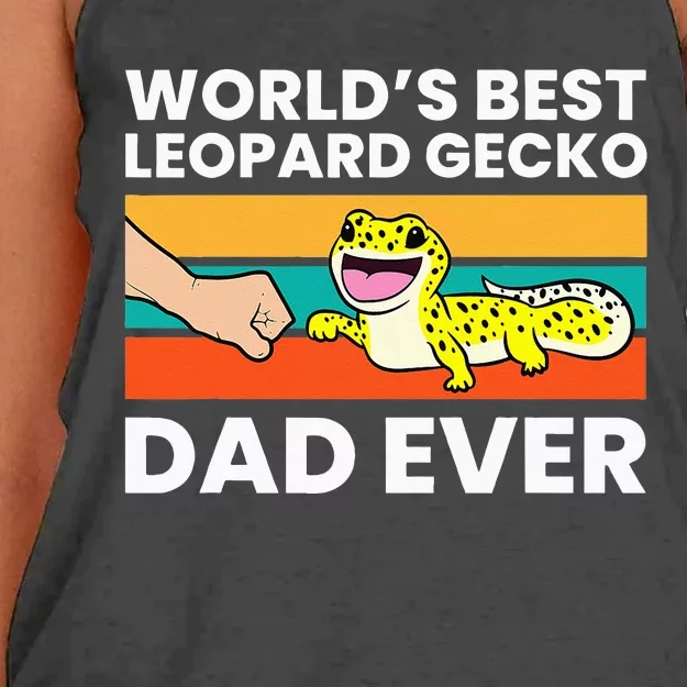 Worlds Best Leopard Gecko Dad Ever Women's Knotted Racerback Tank