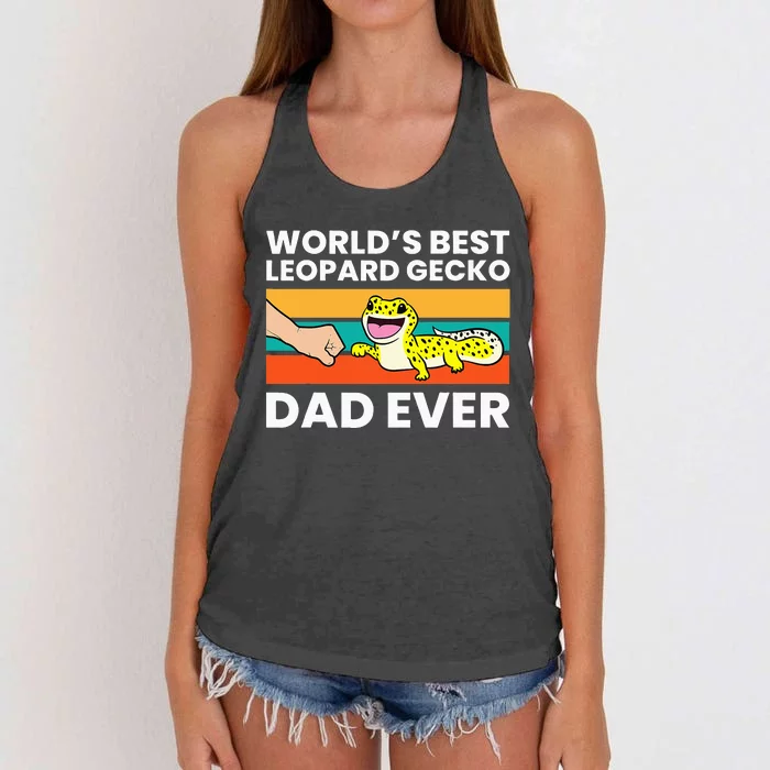 Worlds Best Leopard Gecko Dad Ever Women's Knotted Racerback Tank