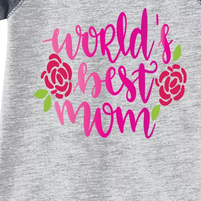 Worlds Best Mom Flower Infant Baby Jersey Bodysuit