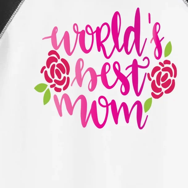 Worlds Best Mom Flower Toddler Fine Jersey T-Shirt