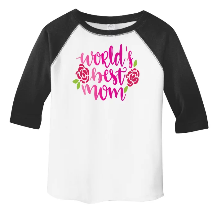 Worlds Best Mom Flower Toddler Fine Jersey T-Shirt