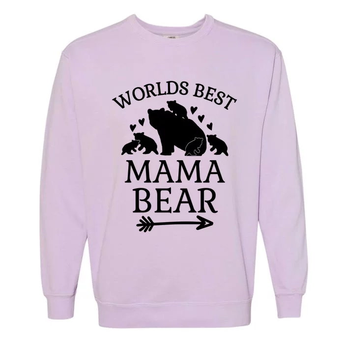 Worlds Best Mama Bear 5 Cubs Mothers Day Gift For Mom Gift Garment-Dyed Sweatshirt