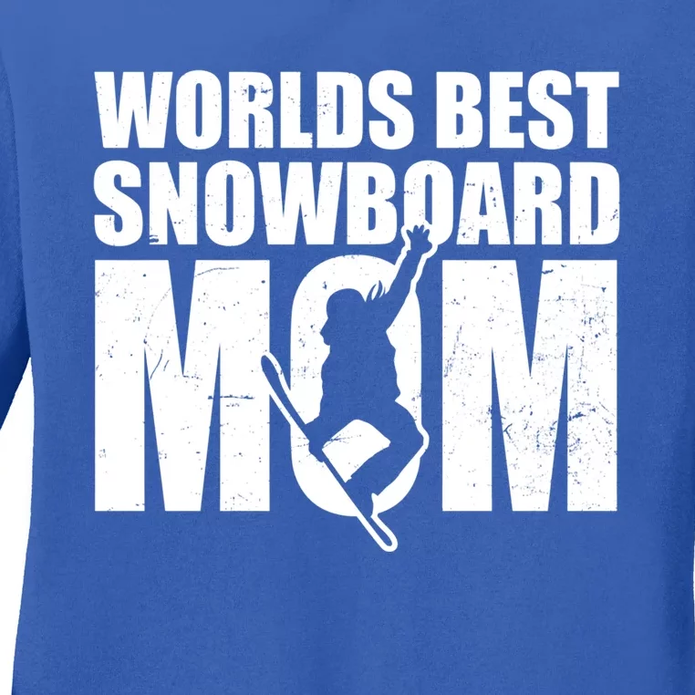 Worlds Best Mom Design Snowboarding Gift Ladies Long Sleeve Shirt