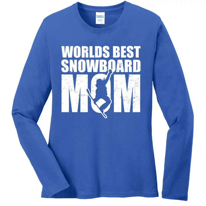 Worlds Best Mom Design Snowboarding Gift Ladies Long Sleeve Shirt