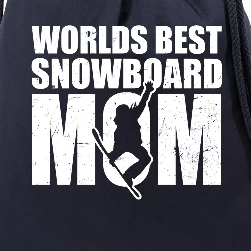 Worlds Best Mom Design Snowboarding Gift Drawstring Bag