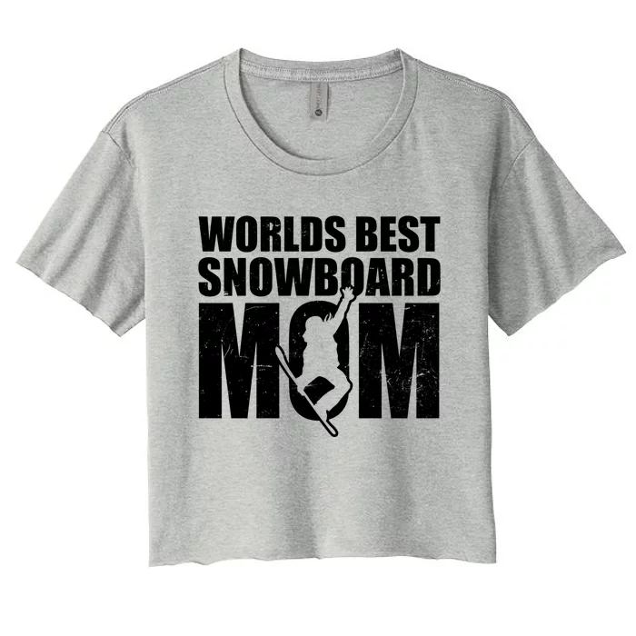 Worlds Best Mom Design Snowboarding Gift Women's Crop Top Tee