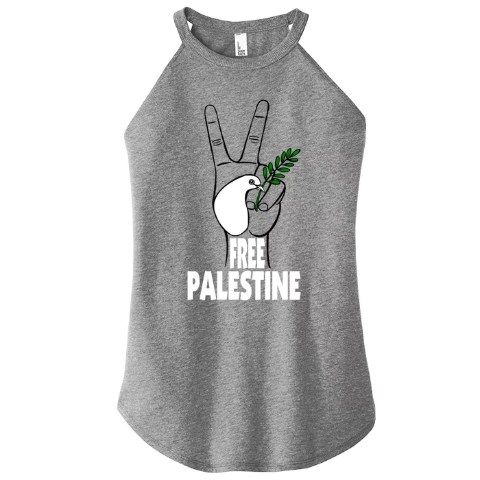 West Bank Middle East Peace Dove Olive Branch Free Palestine Cool Gift Women’s Perfect Tri Rocker Tank