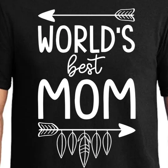 Worlds Best Mom Mama Mothers Boho Style Gift Pajama Set