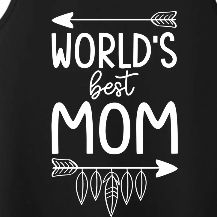 Worlds Best Mom Mama Mothers Boho Style Gift Performance Tank