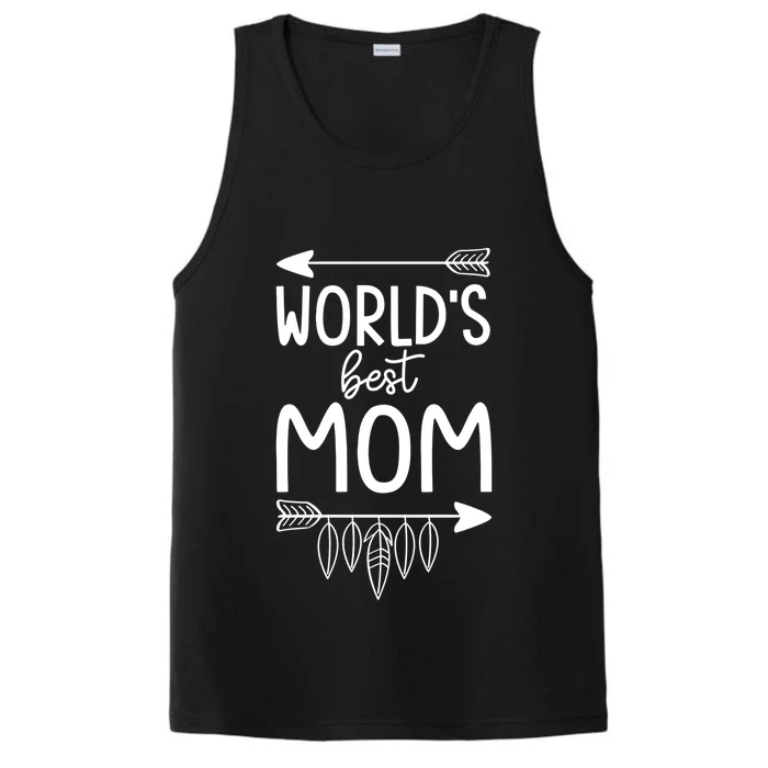 Worlds Best Mom Mama Mothers Boho Style Gift Performance Tank