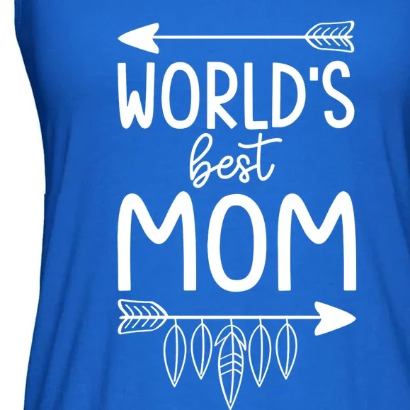 Worlds Best Mom Mama Mothers Boho Style Gift Ladies Essential Flowy Tank