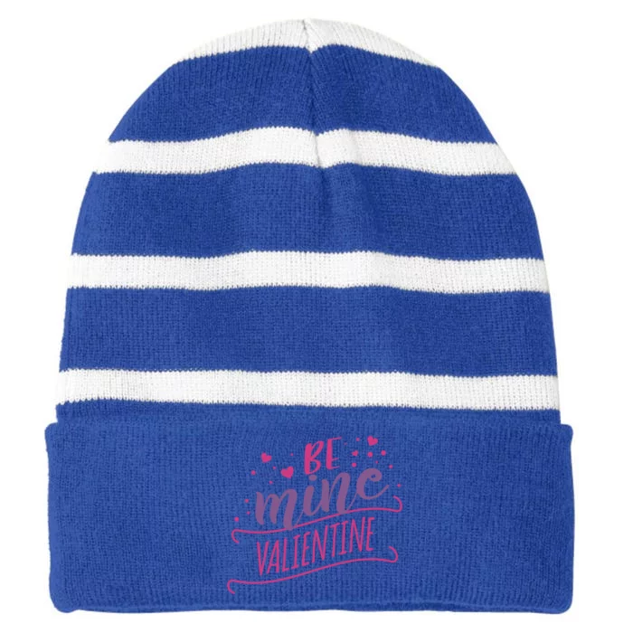 Wo Be Mine Valentine's Day Great Gift Striped Beanie with Solid Band