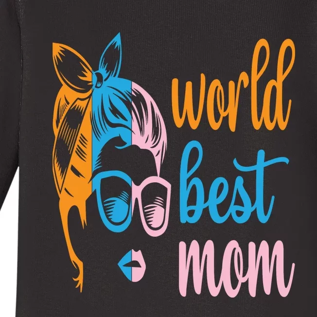 World Best Mom Baby Long Sleeve Bodysuit