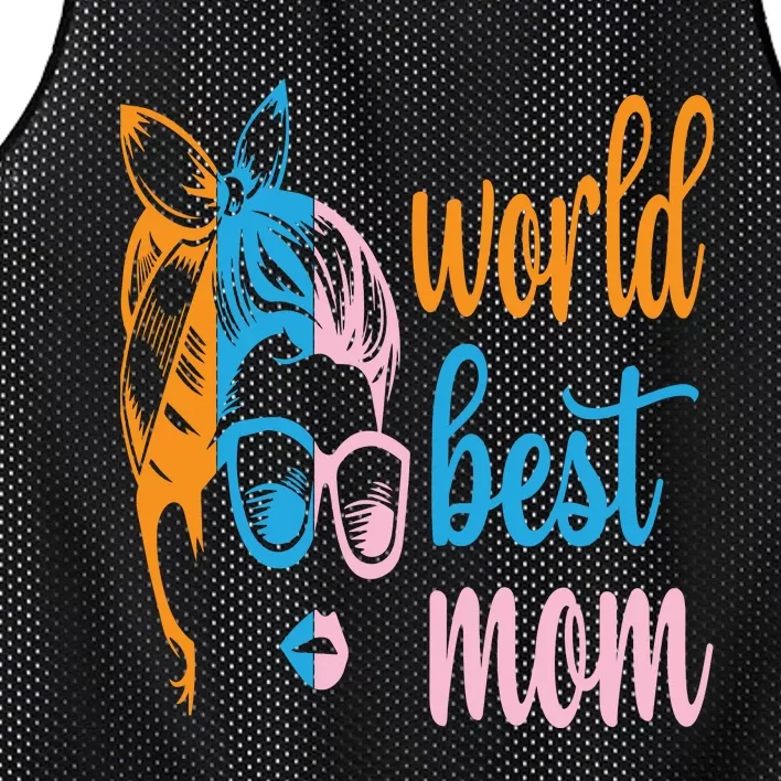 World Best Mom Mesh Reversible Basketball Jersey Tank