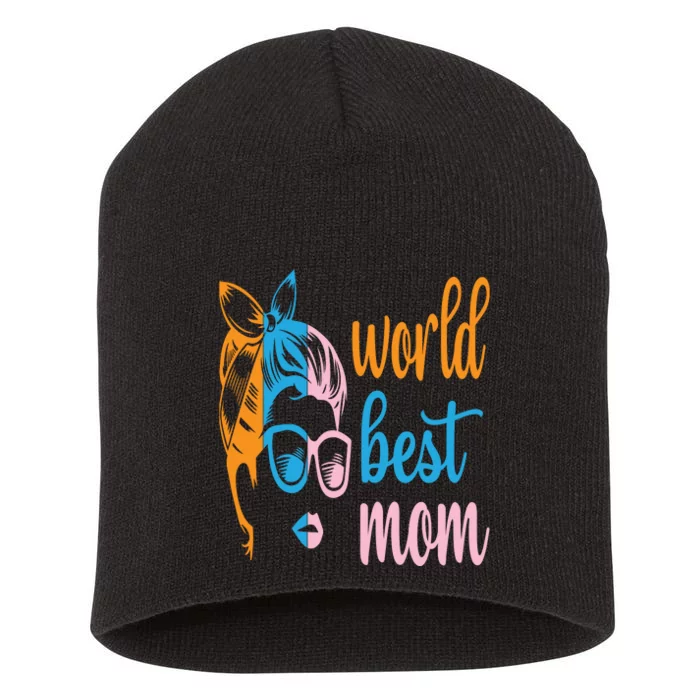 World Best Mom Short Acrylic Beanie