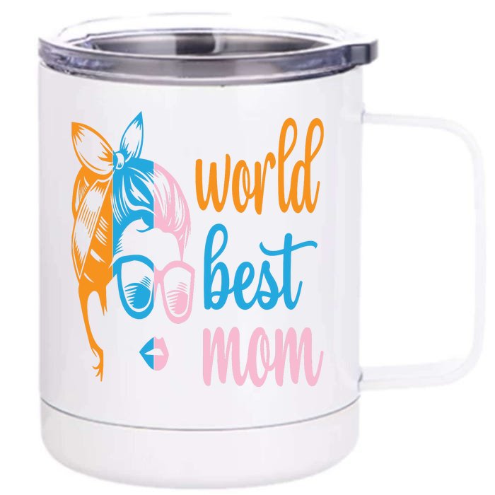 World Best Mom Front & Back 12oz Stainless Steel Tumbler Cup