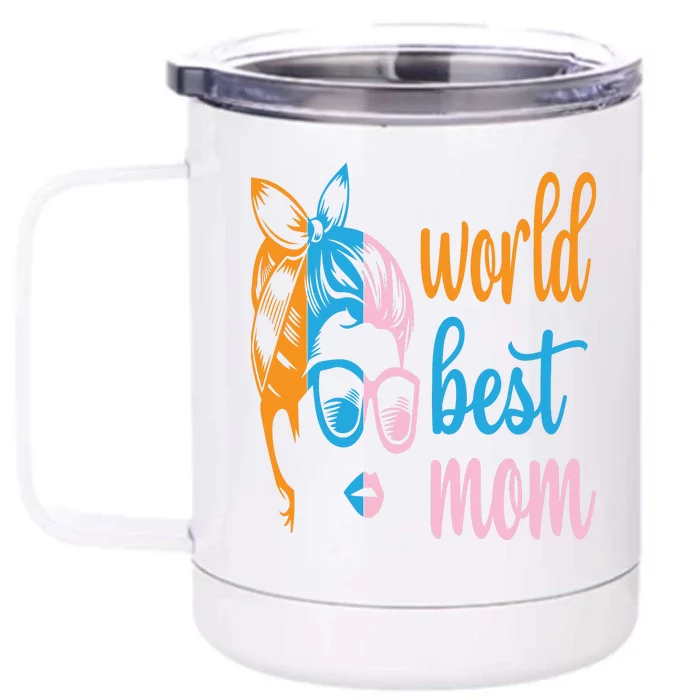 World Best Mom Front & Back 12oz Stainless Steel Tumbler Cup