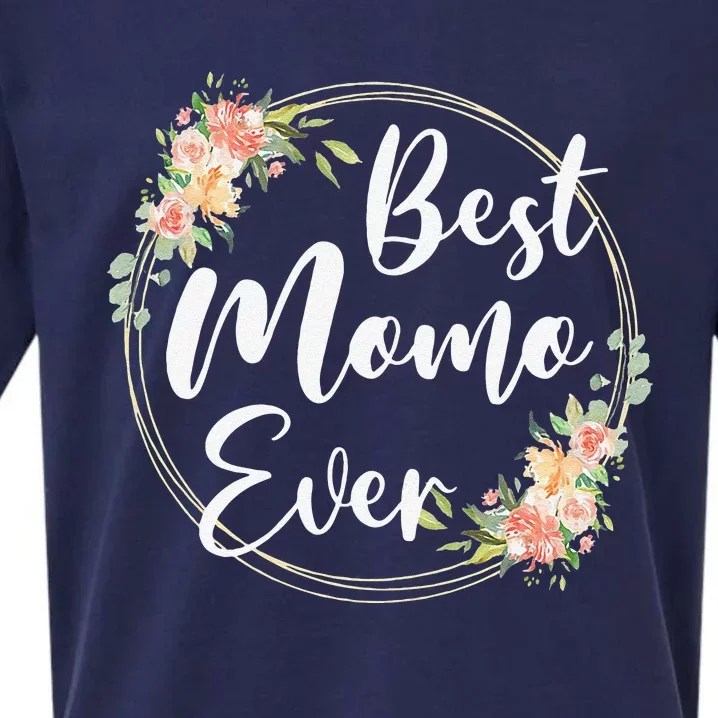 Womens Best Momo Ever Mother's Day Momo Gift Happy Mothers Day Sueded Cloud Jersey T-Shirt