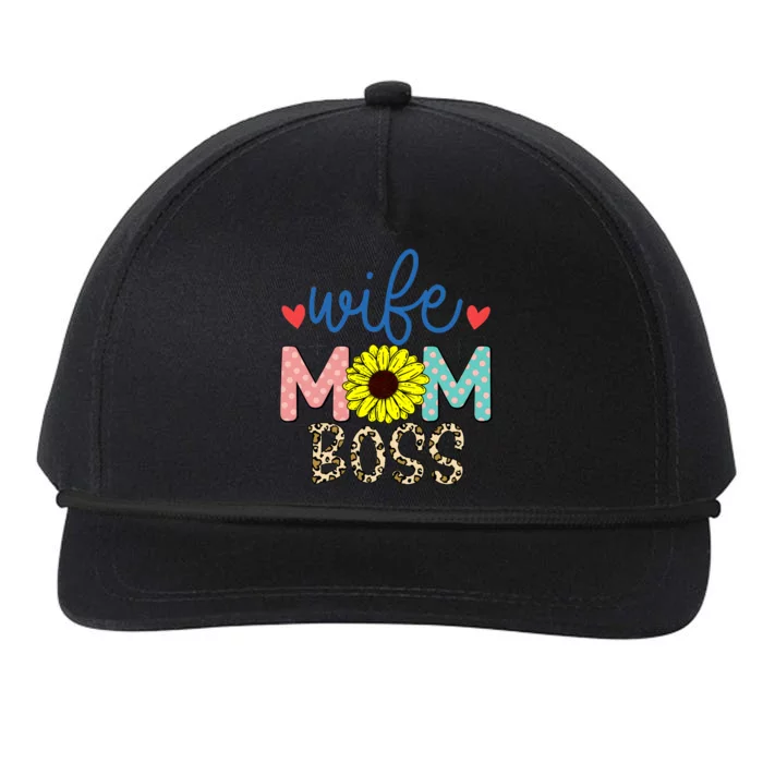 Wife Boss Mom Funny Matching Family Snapback Five-Panel Rope Hat