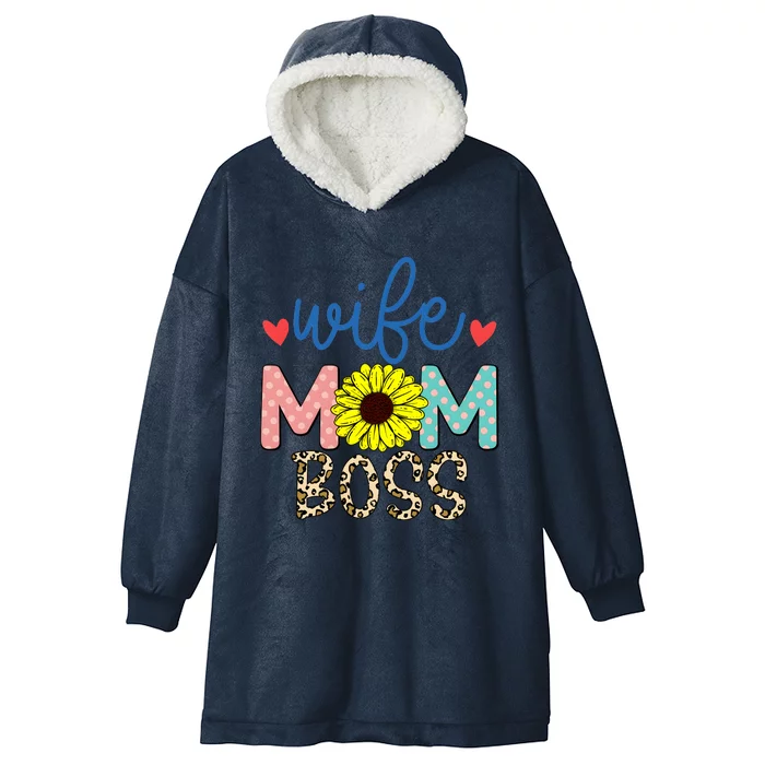 Wife Boss Mom Funny Matching Family Hooded Wearable Blanket