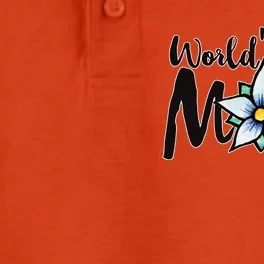 World's Best Mom Flower Dry Zone Grid Performance Polo