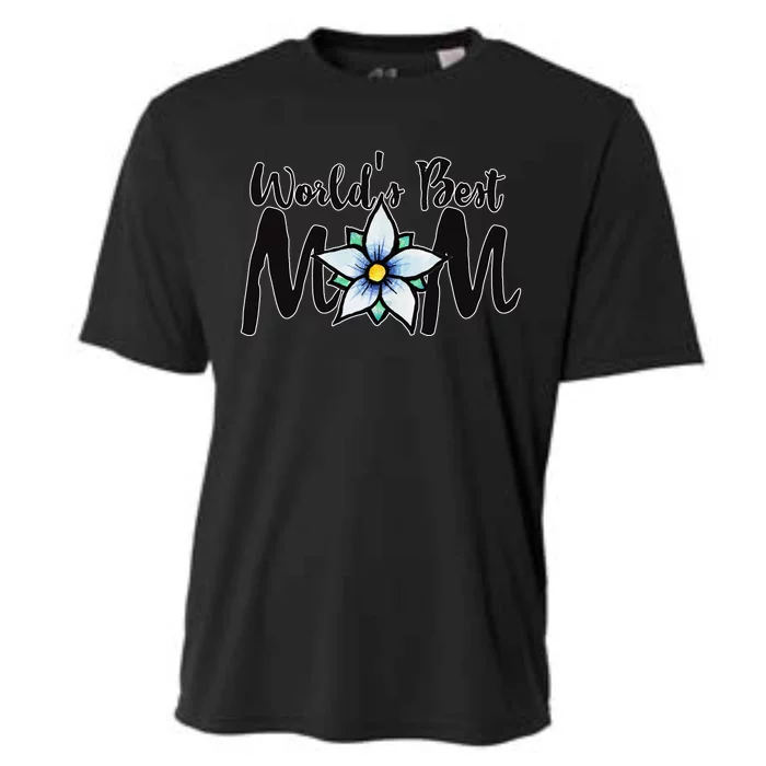 World's Best Mom Flower Cooling Performance Crew T-Shirt