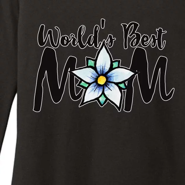 World's Best Mom Flower Womens CVC Long Sleeve Shirt