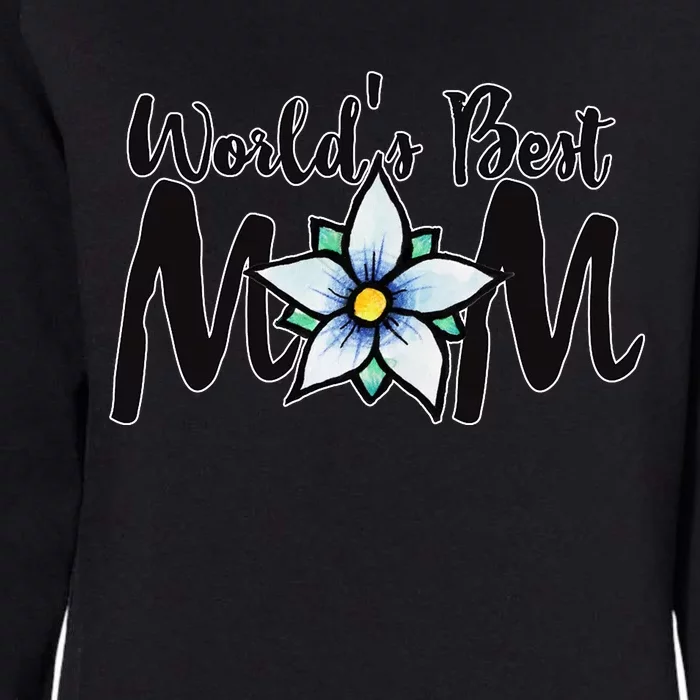 World's Best Mom Flower Womens California Wash Sweatshirt