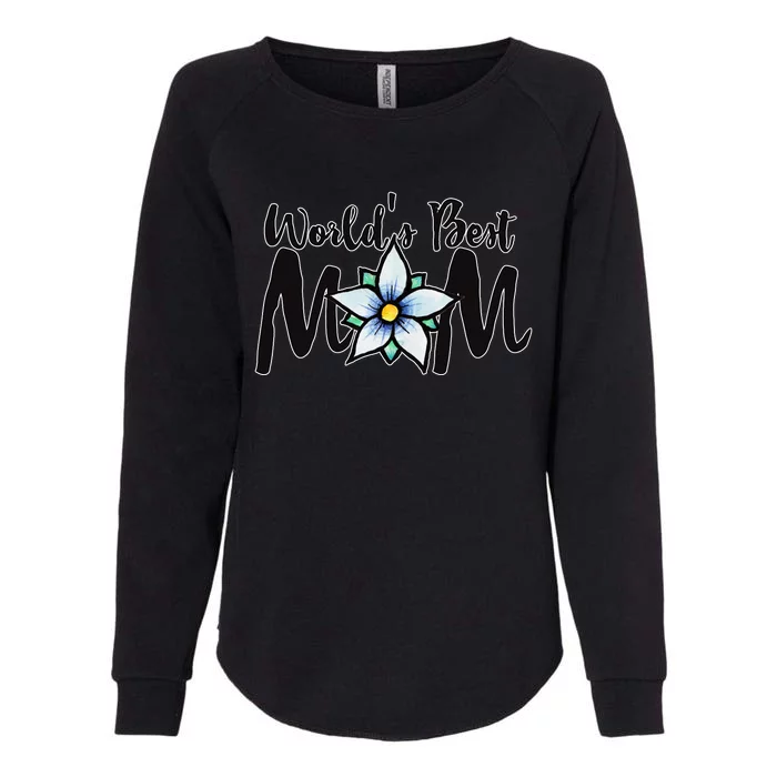 World's Best Mom Flower Womens California Wash Sweatshirt