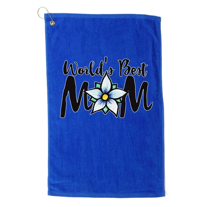 World's Best Mom Flower Platinum Collection Golf Towel