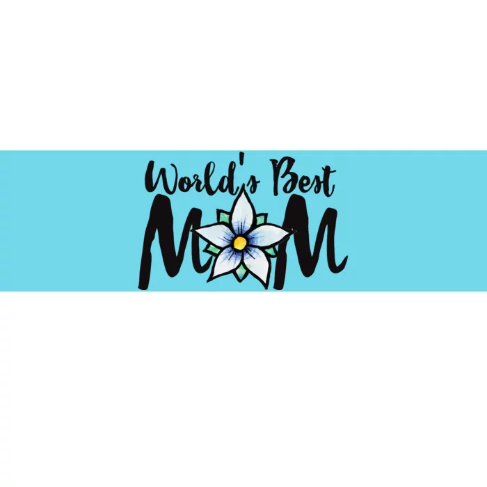 World's Best Mom Flower Bumper Sticker