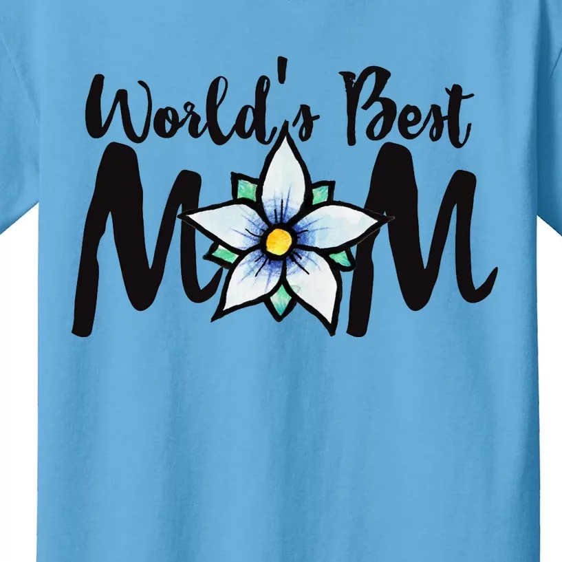 World's Best Mom Flower Kids T-Shirt