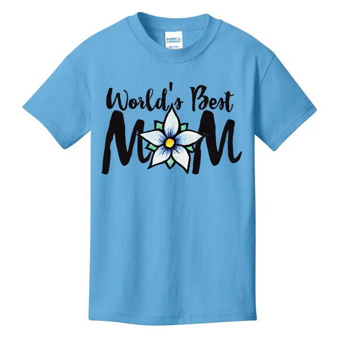 World's Best Mom Flower Kids T-Shirt