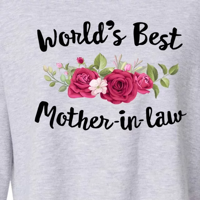 Worlds Best Mother In Law Groom Bride Ideas Weeding Party Gift Cropped Pullover Crew