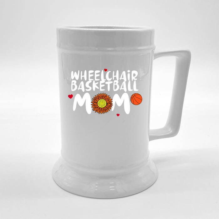 Wheelchair Basketball Mom Gift Front & Back Beer Stein