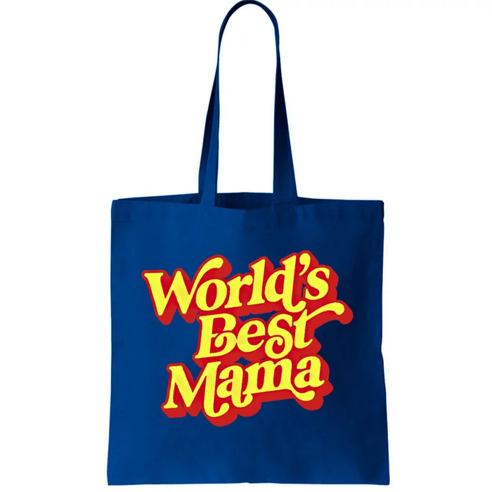 World's Best Mama! Vintage 70's / 80's Retro Font Style Gift Tote Bag