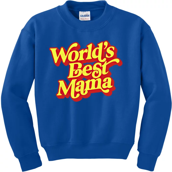 World's Best Mama! Vintage 70's / 80's Retro Font Style Gift Kids Sweatshirt