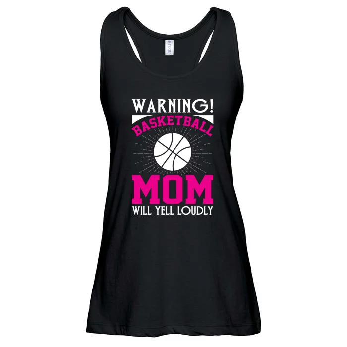 Warning! Basketball Mom Will Yell Loudly Funny Sport Ladies Essential Flowy Tank