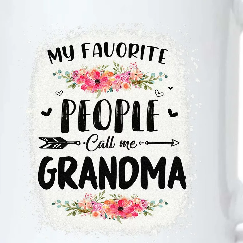 Womens Bleached My Favorite People Call Me Grandma Mother's Day Black Color Changing Mug